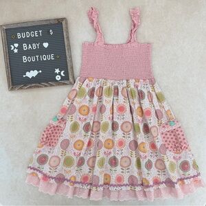 Matilda Jane Sand Dollar Pink Floral Smocked Strap Sundress